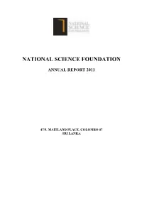 Annual Report of the National Science Foundation for the Year 2011