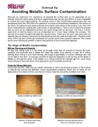 Avoiding Metallic Surface Contamination