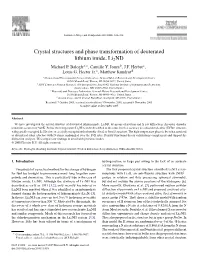 Crystal Structures and Phase Transformation of Deuterated Lithium Imide, Li2nd Michael P