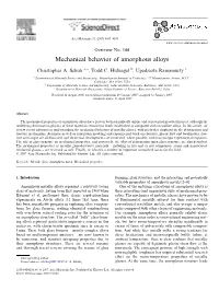 Mechanical Behavior of Amorphous Alloys