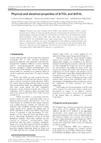 Physical and Electrical Properties of Srtio3 and Srzro3
