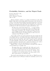 Probability, Statistics, and the Talpiot Tomb