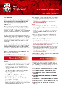 Red Neighbours ...The LFC Newsletter for Residents of Anfield