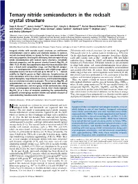 Ternary Nitride Semiconductors in the Rocksalt Crystal Structure