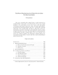 The Non-Discrimination Principle in Open Source Licensing