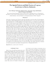 The Spatial Pattern and Risk Factors of Leprosy Occurrence in Barru, Indonesia