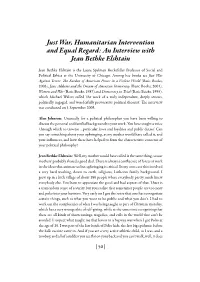 An Interview with Jean Bethke Elshtain