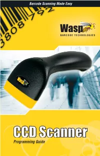 CCD Scanner Programming Guide Wasp Barcode Technologies
