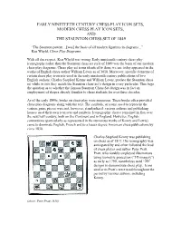 Chess Play Icons and the Staunton Chess Set Design