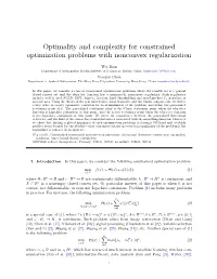Optimality and Complexity for Constrained Optimization Problems with Nonconvex Regularization