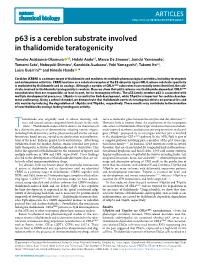 P63 Is a Cereblon Substrate Involved in Thalidomide Teratogenicity