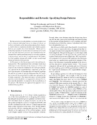 Responsibilities and Rewards: Specifying Design Patterns