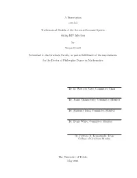 A Dissertation Entitled Mathematical Models of the Activated Immune