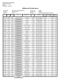 Affidavit of Performance