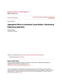 Aggregation Effects in Generalized Linear Models: a Biochemical Engineering Application