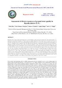 Assessment of Diverse Resources of Ground Water Quality in Bareilly District (U.P.)