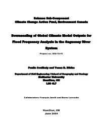 Downscaling of Global Climate Model Outputs for Flood Frequency
