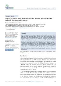 Non-Native Marine Fishes in Florida: Updated Checklist, Population Status and Early Detection/Rapid Response