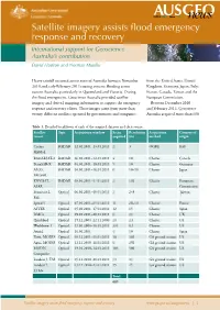 Satellite Imagery Assists Flood Emergency Response and Recovery International Support for Geoscience Australia’S Contribution David Hudson and Norman Mueller