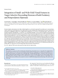 And Wide-Field Visual Features in Target-Selective Descending Neurons of Both Predatory and Nonpredatory Dipterans