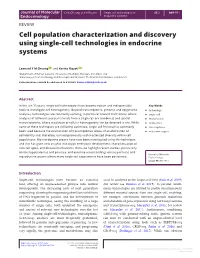 Cell Population Characterization and Discovery Using Single-Cell Technologies in Endocrine Systems