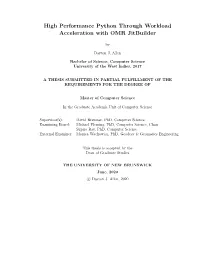 High Performance Python Through Workload Acceleration with OMR Jitbuilder