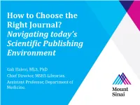 "How to Choose the Right Journal" Presentation