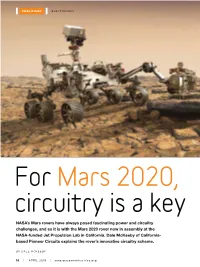NASA's Mars Rovers Have Always Posed Fascinating Power and Circuitry Challenges, and So It Is with the Mars 2020 Rover Now In