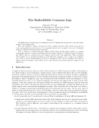 The Embeddable Common Lisp