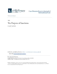 The Purpose of Sanctions Donald E