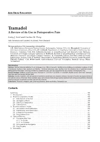 Tramadol: a Review of Its Use in Perioperative Pain