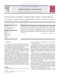 Transformations of Thiophene Compounds Under Catalytic Cracking Conditions