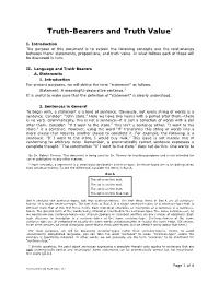 Truth-Bearers and Truth Value*