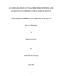 A Case Study of the Water and Wetlands Conservation In