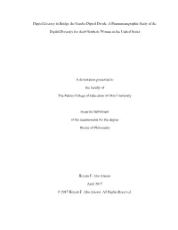Digital Literacy to Bridge the Gender Digital Divide: a Phenomenographic Study of The