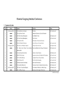 Historical Gregynog Statistical Conferences