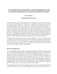 The Emerging Church, Oprah Winfrey, and the Reshaping of American Consciousness: Implications for Seventh-Day Adventist Ecclesiology