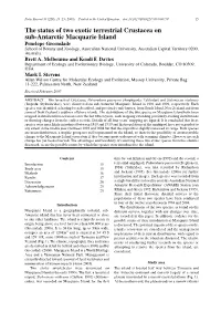 The Status of Two Exotic Terrestrial Crustacea on Sub-Antarctic