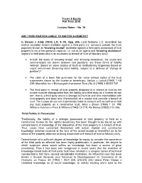Trusts & Equity Fall Term 2018 Lecture Notes – No. 16 ARE THIRD
