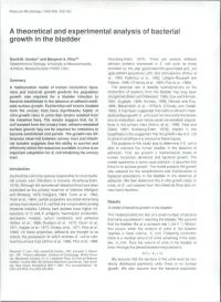 A Theoretical and Experimental Analysis of Bacterial Growth in the Bladder