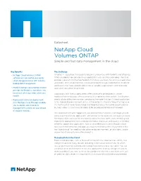 Netapp Cloud Volumes ONTAP Simple and Fast Data Management in the Cloud