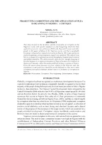 Prosecuting Corruption and the Application of Plea Bargaining in Nigeria: a Critique