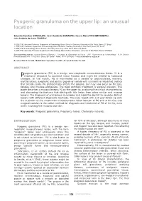 Pyogenic Granuloma on the Upper Lip: an Unusual Location