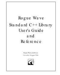 Rogue Wave Standard C++ Library User's Guide and Reference