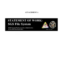 STATEMENT of WORK: SGS File System