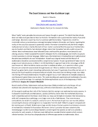 The Exact Sciences and Non-Euclidean Logic