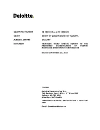 Trustee's Third Report to Shareholders
