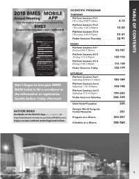 2018 BMES MOBILE THURSDAY Annual Meeting Platform Sessions Th-1 APP (Thursday 8:00-9:30Am)
