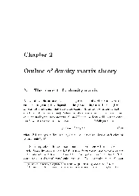 Chapter 2 Outline of Density Matrix Theory