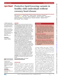 Protective Lipid-Lowering Variants in Healthy Older Individuals Without